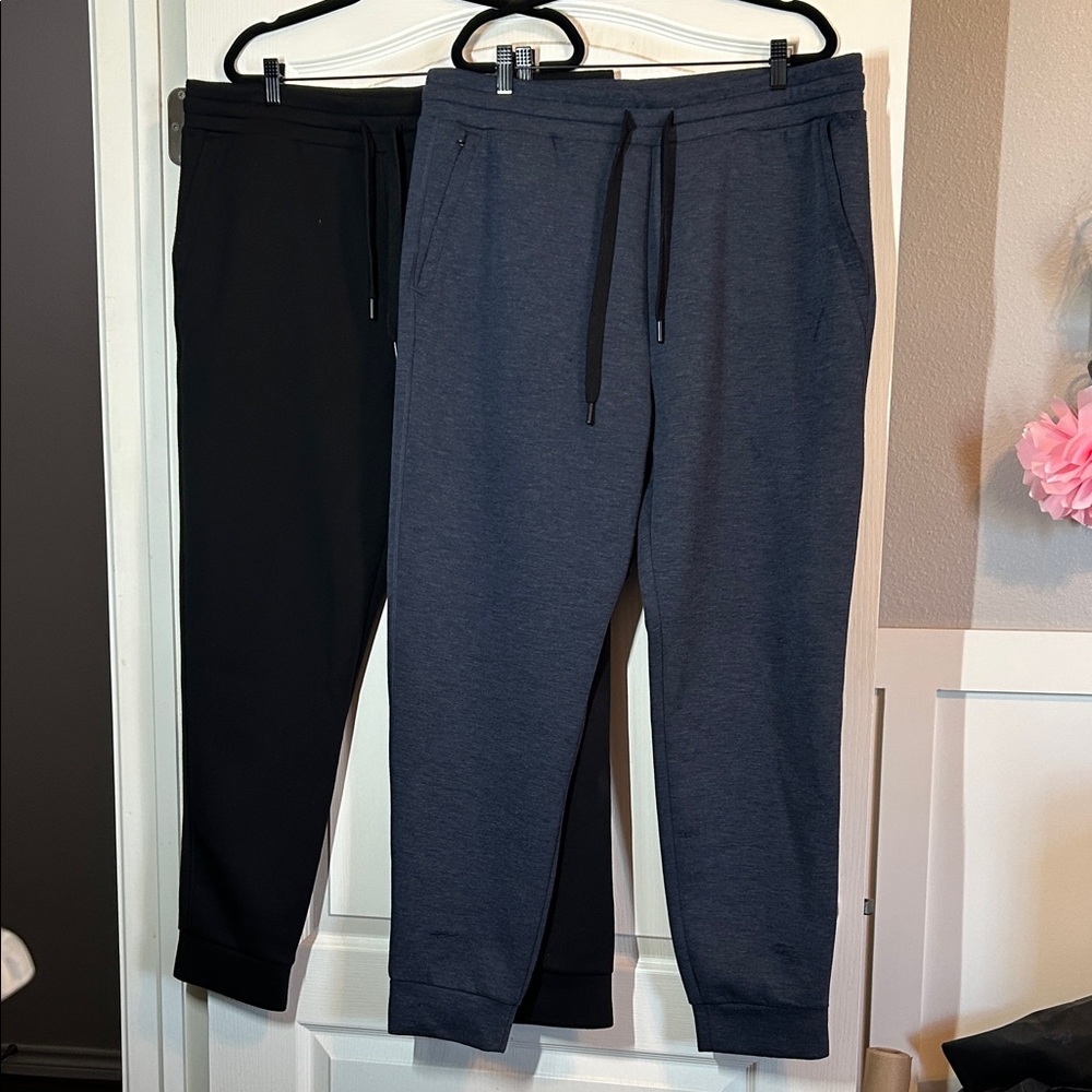 2-Pack! 32 Degrees Men's Performance Joggers | Black & Gray | XL